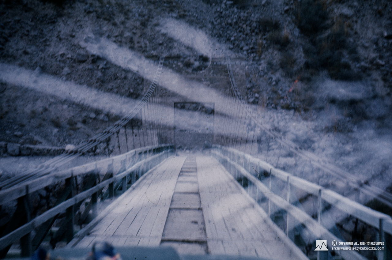 Crossing the bridge.