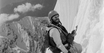Sławomir Łobodziński podczas wspinaczki na Nanga Parbat