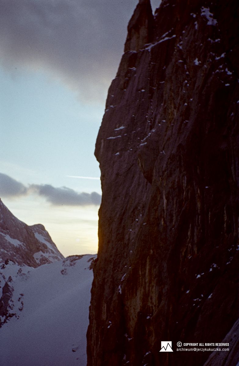 The landscape of the Dolomites captured while climbing the southern face of Marmolada.