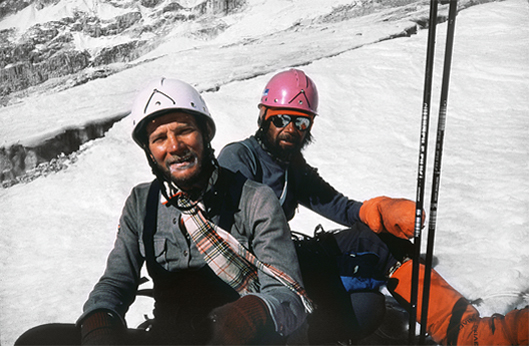 Jerzy Kukuczka i Zyga Heinrich w bazie pod Cho Oyu.