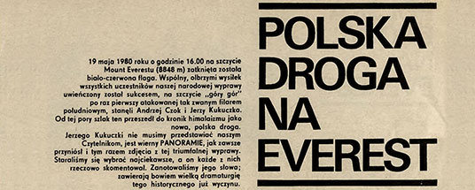 Artykuł “...Filarem Południowym”, opisujący przebieg wyprawy. Trybuna Robotnicza nr 117/1980.