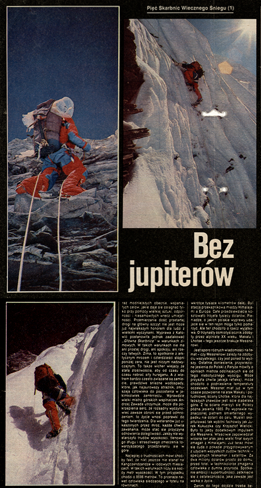 Pierwsza część artykułu Macieja Biegi o wyprawie na Kangchenjungę .