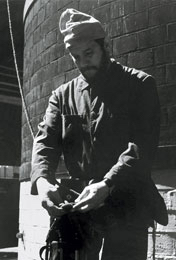 Jerzy Kukuczka podczas prac wysokościowych na Śląsku.