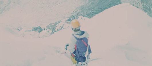 Sławomir Łobodziński podczas zejścia ze szczytu Nanga Parbat.