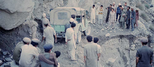 Utrudnienia na trasie  Karakorum Highway.