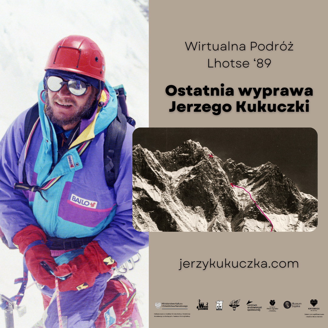 Jerzy Kukuczka na stoku południowej ściany Lhotse