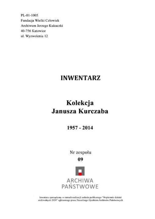 thumbnail of Inwentarz Kolekcja Janusza Kurczaba